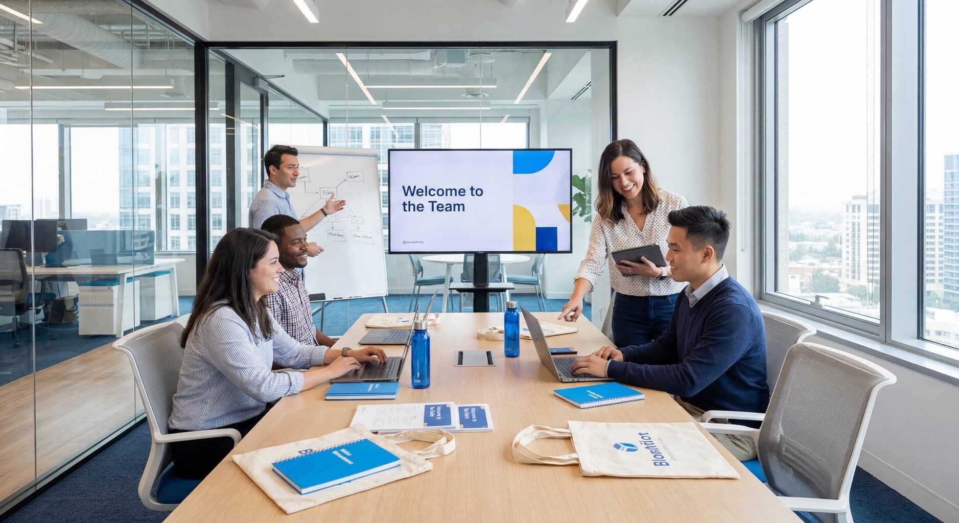 New team member being welcomed during onboarding